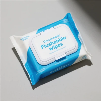 향기가없는 플러시 가능한 물티슈